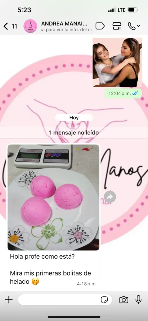 Primeras Velas bolitas de helado de alumna del curso Ilumina y Crea Velas Artesanales con tus manos