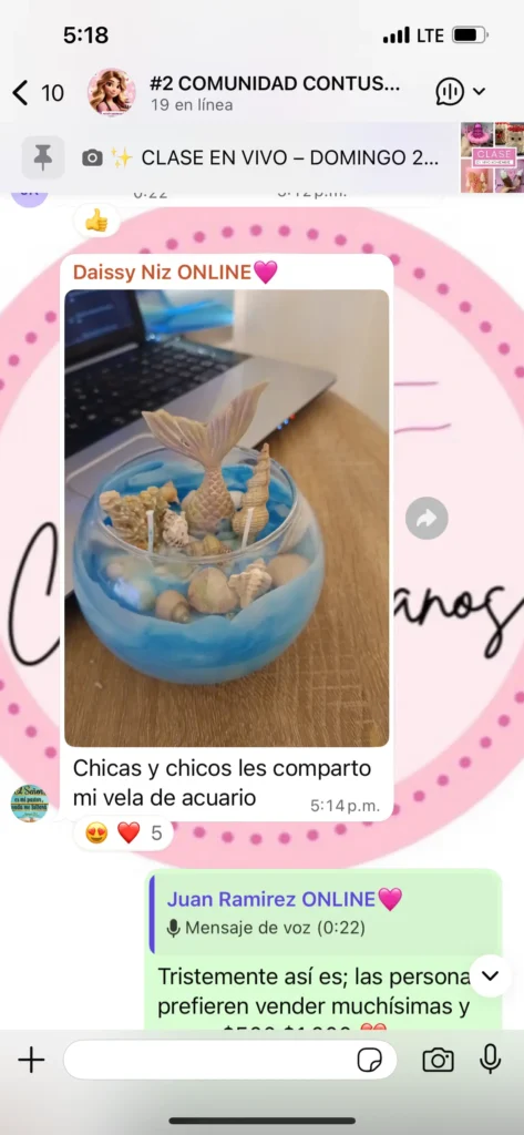 Vela de acuario de alumna del curso Ilumina y Crea Velas Artesanales con tus manos
