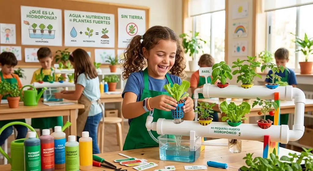 Hidroponía para niños, una manera de aprender divirtiéndose.