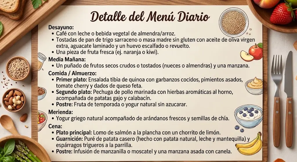 Menú diario sin gluten